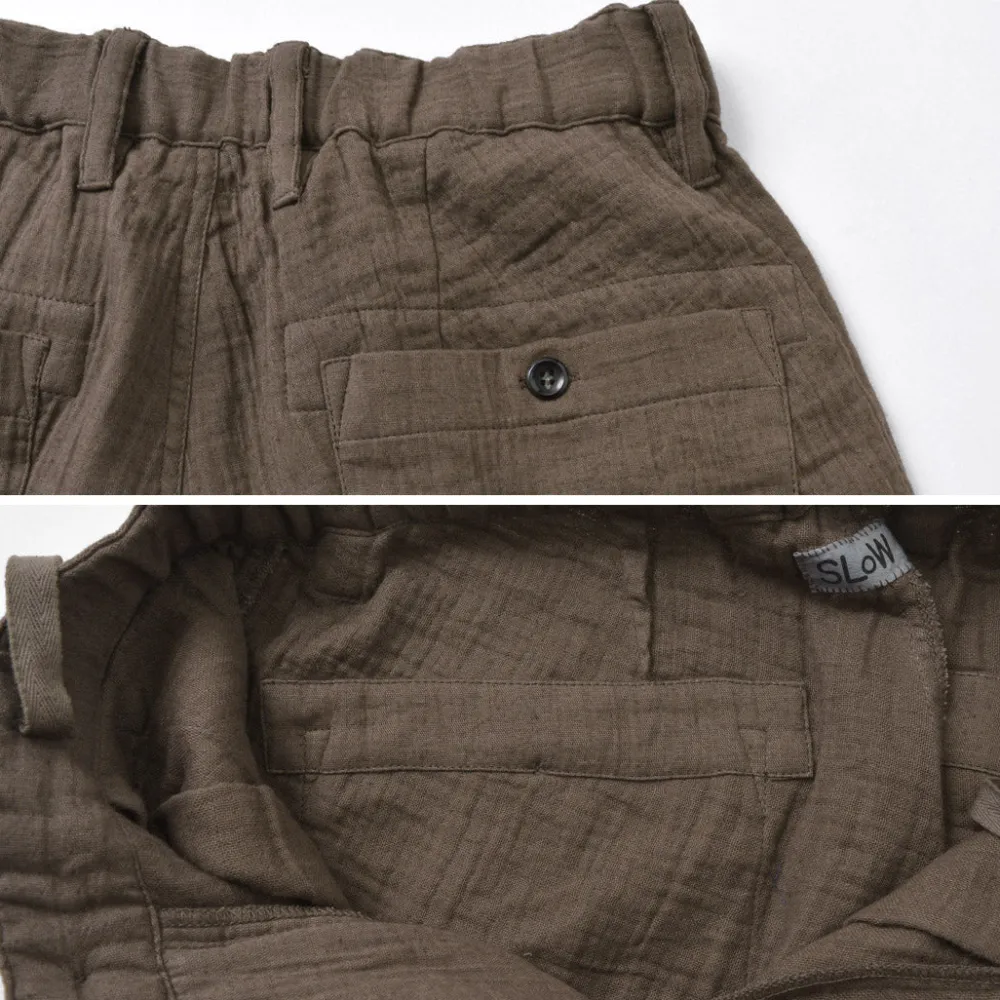 SLOW HANDS Trousers^/ Triple gauze tuck work trousers