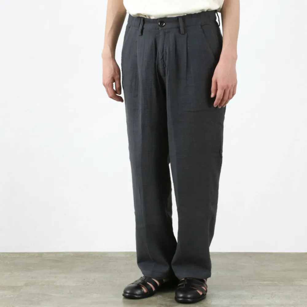 SLOW HANDS Trousers^/ Triple gauze tuck work trousers