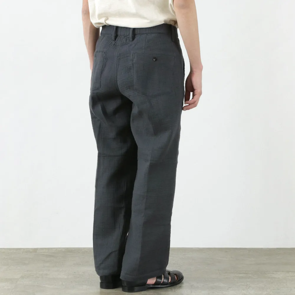 SLOW HANDS Trousers^/ Triple gauze tuck work trousers
