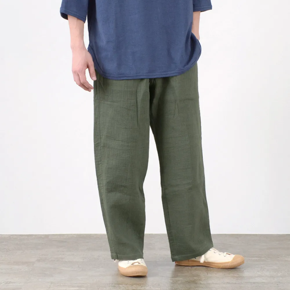 SLOW HANDS Trousers^/ Triple gauze tuck work trousers