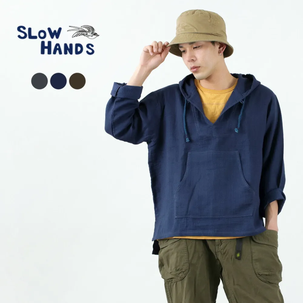SLOW HANDS Sweatshirts^/ Triple gauze Mexican parka