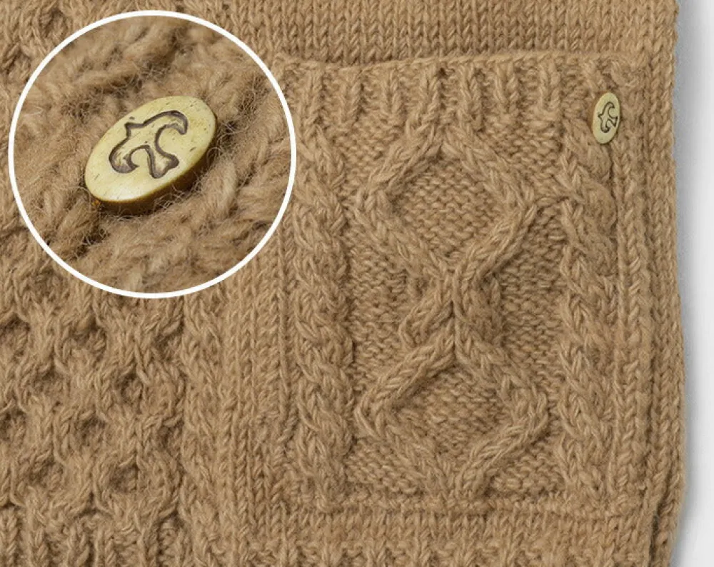 SLOW HANDS Sweatshirts^/ Vegetable Dye Aran Drop Shoulder Knit Vest