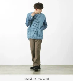 SLOW HANDS Sweatshirts^/ Vegetable Dye Aran Drop Shoulder Knit Vest