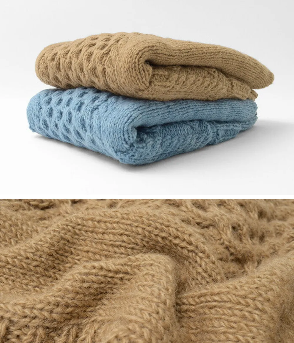 SLOW HANDS Sweatshirts^/ Vegetable Dye Aran Drop Shoulder Knit Vest
