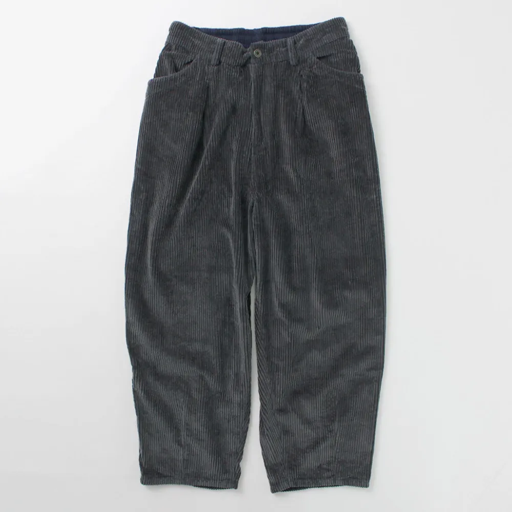 SLOW HANDS Trousers^/ Wide Corduroy Poofy Tuck Pants