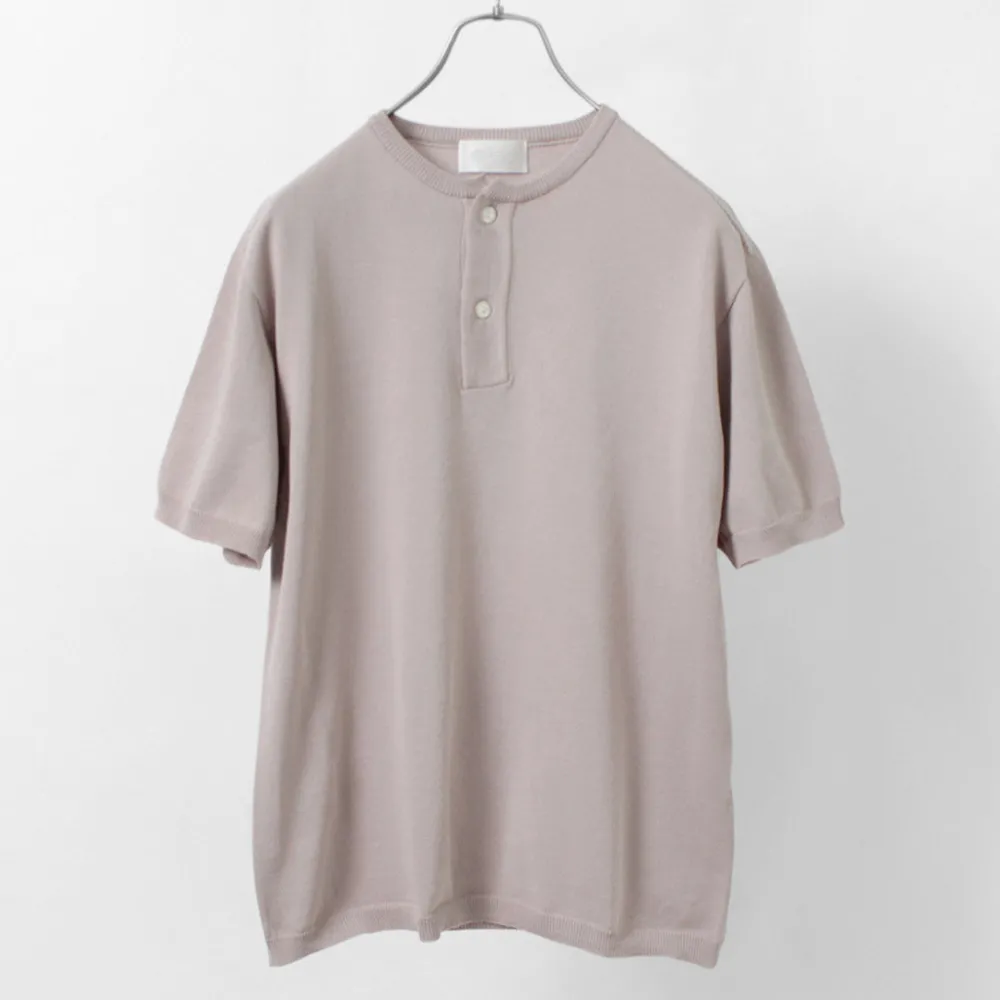 SOGLIA T-Shirts^/ Cotton Fitted Seamless Henry Neck Knit Tee