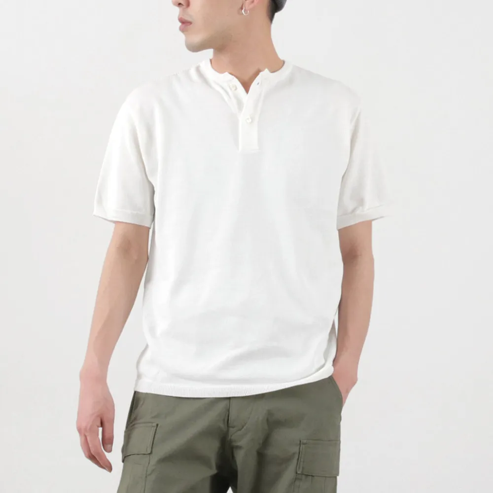 SOGLIA T-Shirts^/ Cotton Fitted Seamless Henry Neck Knit Tee