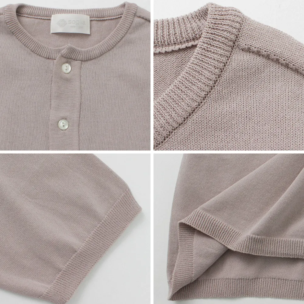 SOGLIA T-Shirts^/ Cotton Fitted Seamless Henry Neck Knit Tee