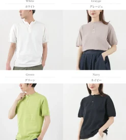 SOGLIA T-Shirts^/ Cotton Fitted Seamless Henry Neck Knit Tee