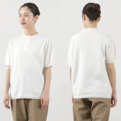 SOGLIA T-Shirts^/ Cotton Fitted Seamless Henry Neck Knit Tee