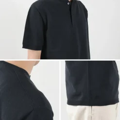 SOGLIA T-Shirts^/ Cotton Fitted Seamless Henry Neck Knit Tee
