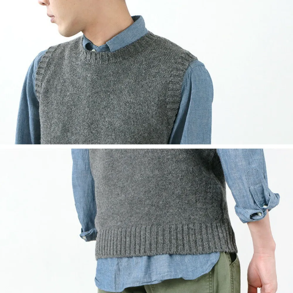 SOGLIA Knits^/ LANDNOAH British Wool Crew Neck Knitted Vest
