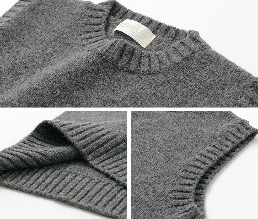 SOGLIA Knits^/ LANDNOAH British Wool Crew Neck Knitted Vest