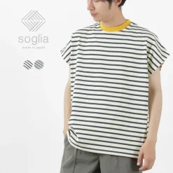SOGLIA T-Shirts^/ Open End French Sleeve T-Shirt Striped