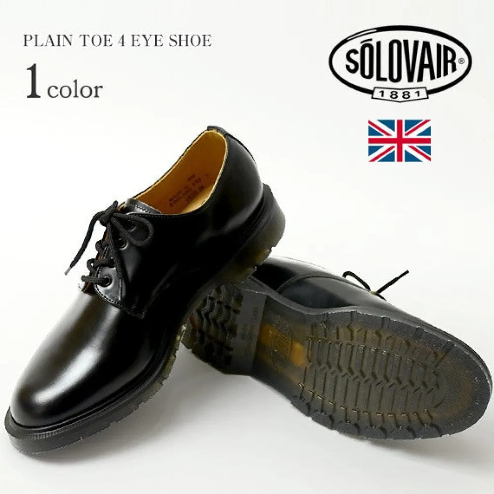 SOLOVAIR Leather Shoes & Boots^/ Plain toe 4 eyelet shoes black