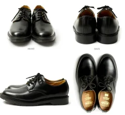 SOLOVAIR Leather Shoes & Boots^/ Plain toe 4 eyelet shoes black