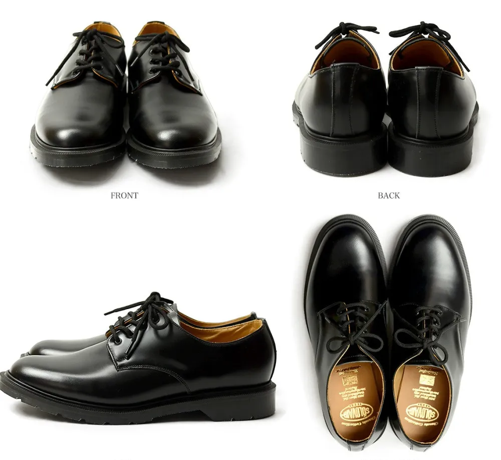 SOLOVAIR Leather Shoes & Boots^/ Plain toe 4 eyelet shoes black