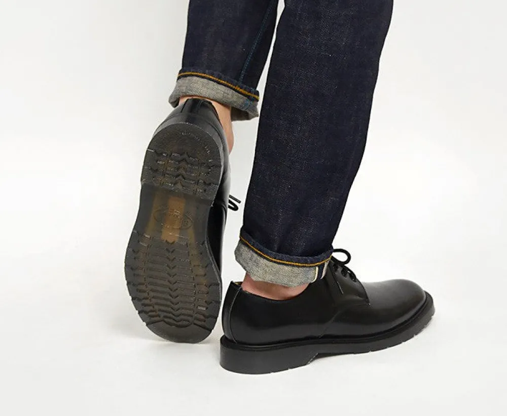 SOLOVAIR Leather Shoes & Boots^/ Plain toe 4 eyelet shoes black