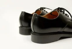 SOLOVAIR Leather Shoes & Boots^/ Plain toe 4 eyelet shoes black