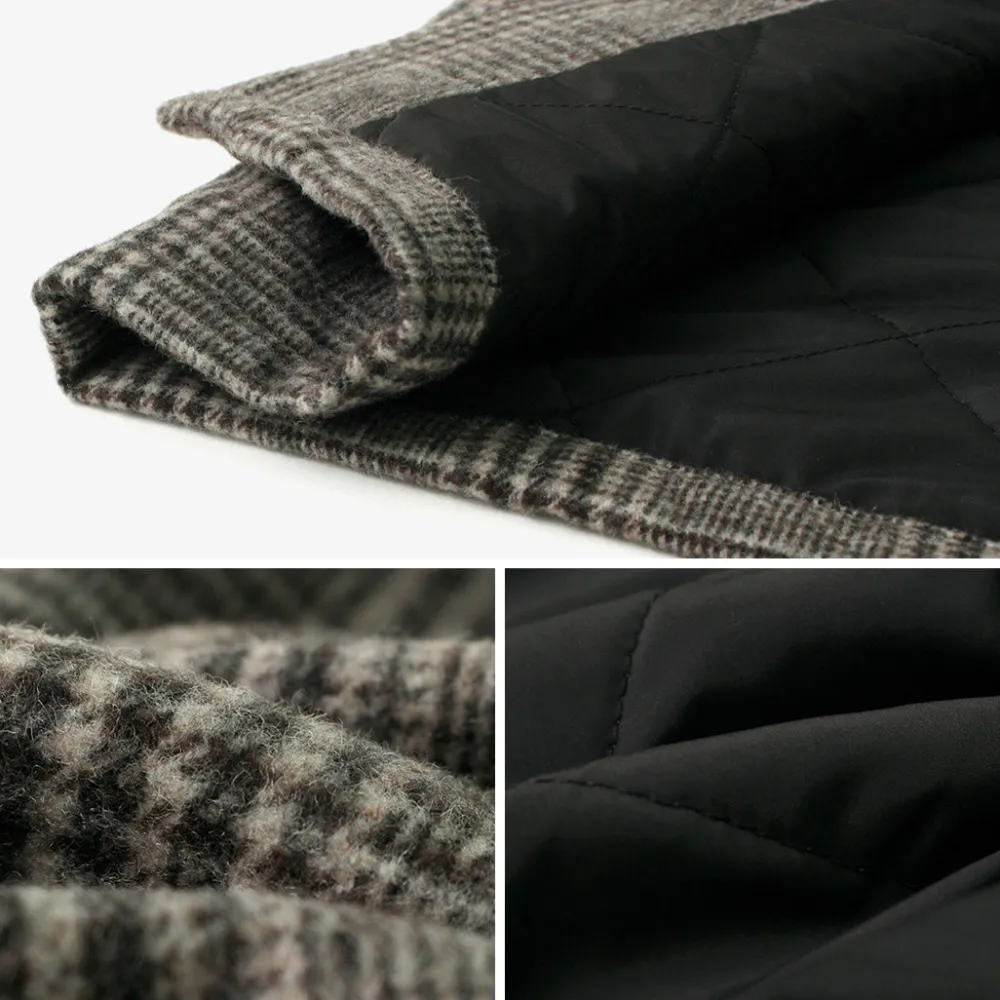 SON OF THE CHEESE Vests^/ Check Wool Vest black
