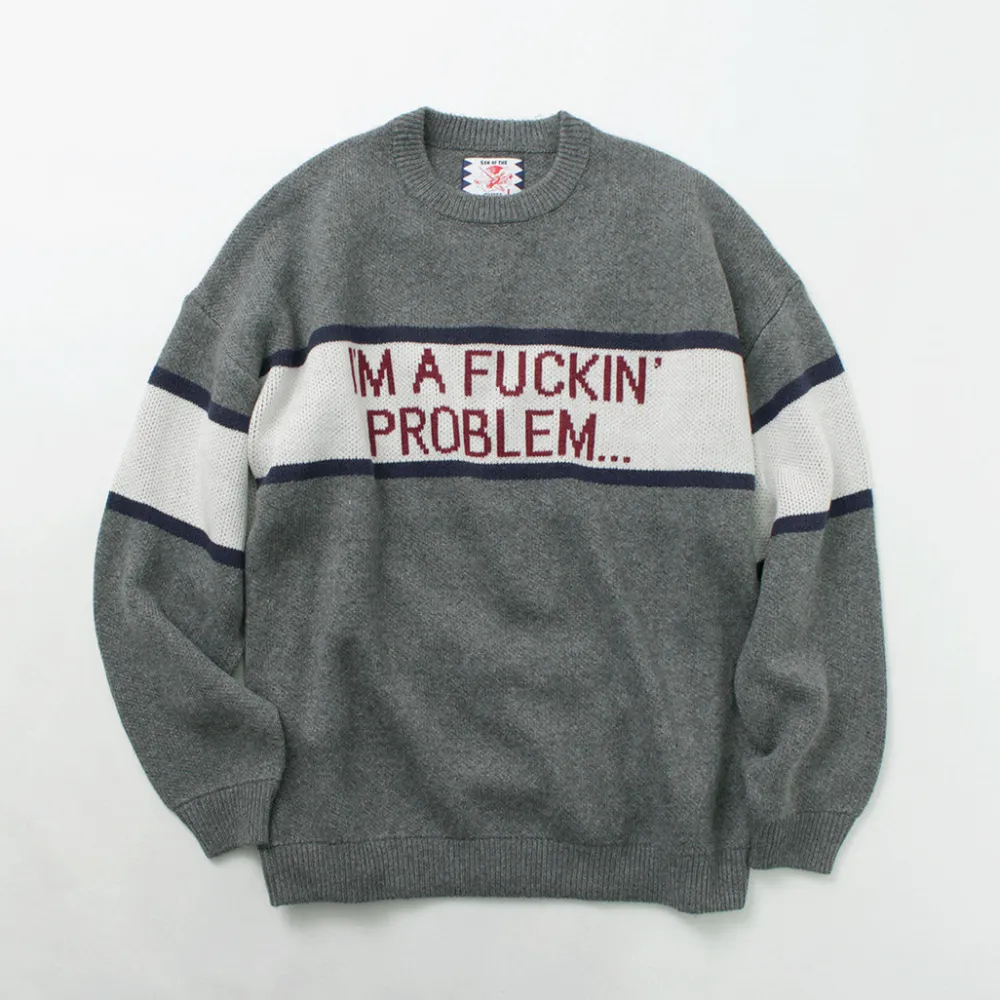 SON OF THE CHEESE Knits^/ IM FUCKING PROBLEM Crew Sweater gray