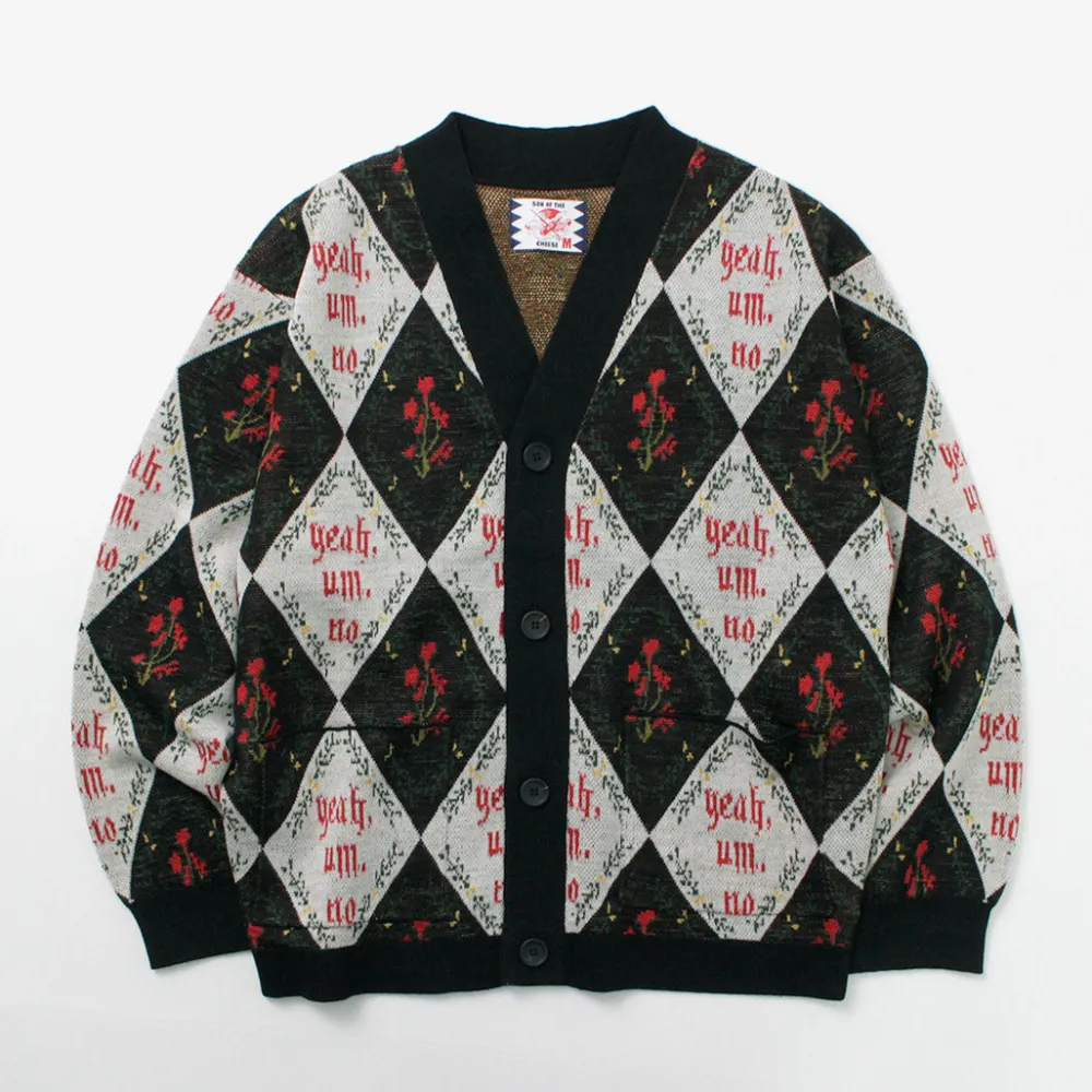 SON OF THE CHEESE Cardigans^/ Yeah um no knit cardigan black