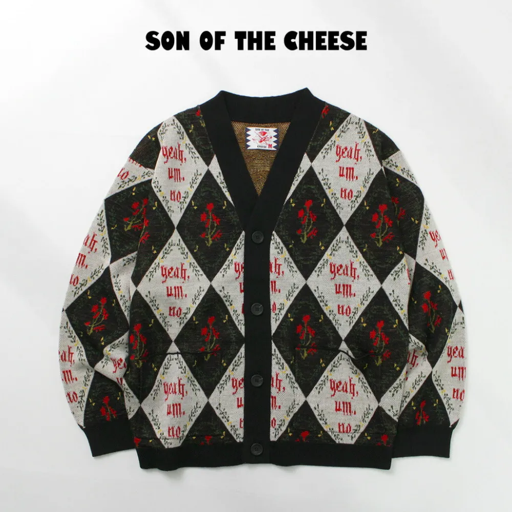 SON OF THE CHEESE Cardigans^/ Yeah um no knit cardigan black