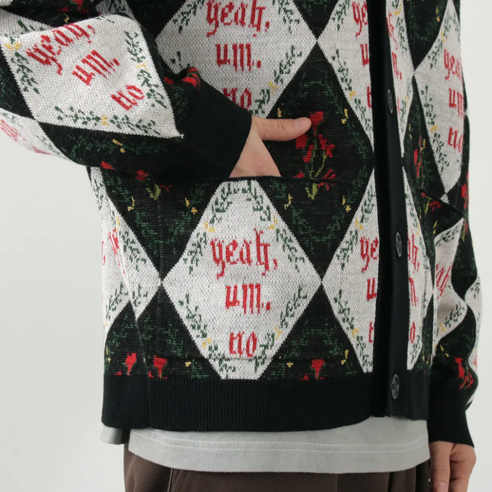 SON OF THE CHEESE Cardigans^/ Yeah um no knit cardigan black
