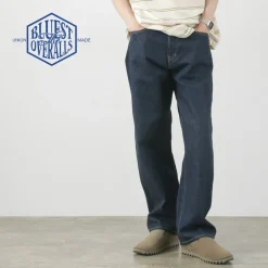 THE BLUEST OVERALLS Trousers^/ Big Silhouette Denim Pants indigo