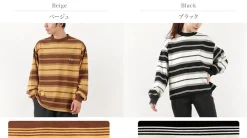 THE FOX T-Shirts^/ Fox Striped Crew Neck Long Sleeve T-Shirt