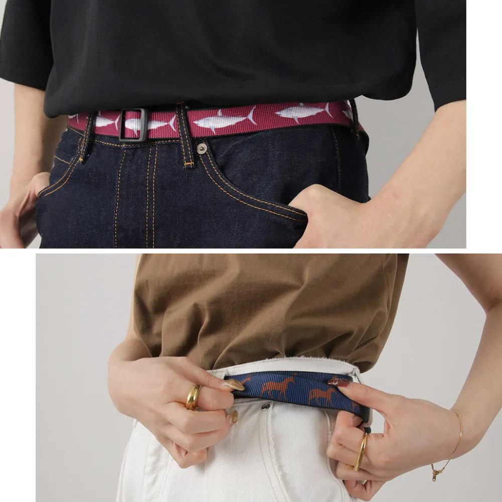 THOMAS BATES Belts^/ Printed Slider Belt