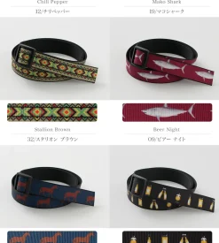 THOMAS BATES Belts^/ Printed Slider Belt