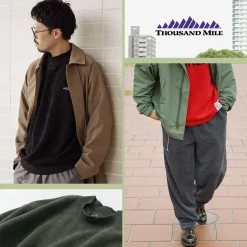 THOUSAND MILE Trousers|Sweatshirts^/ Knit Fleece Mock & Long Pants Setup