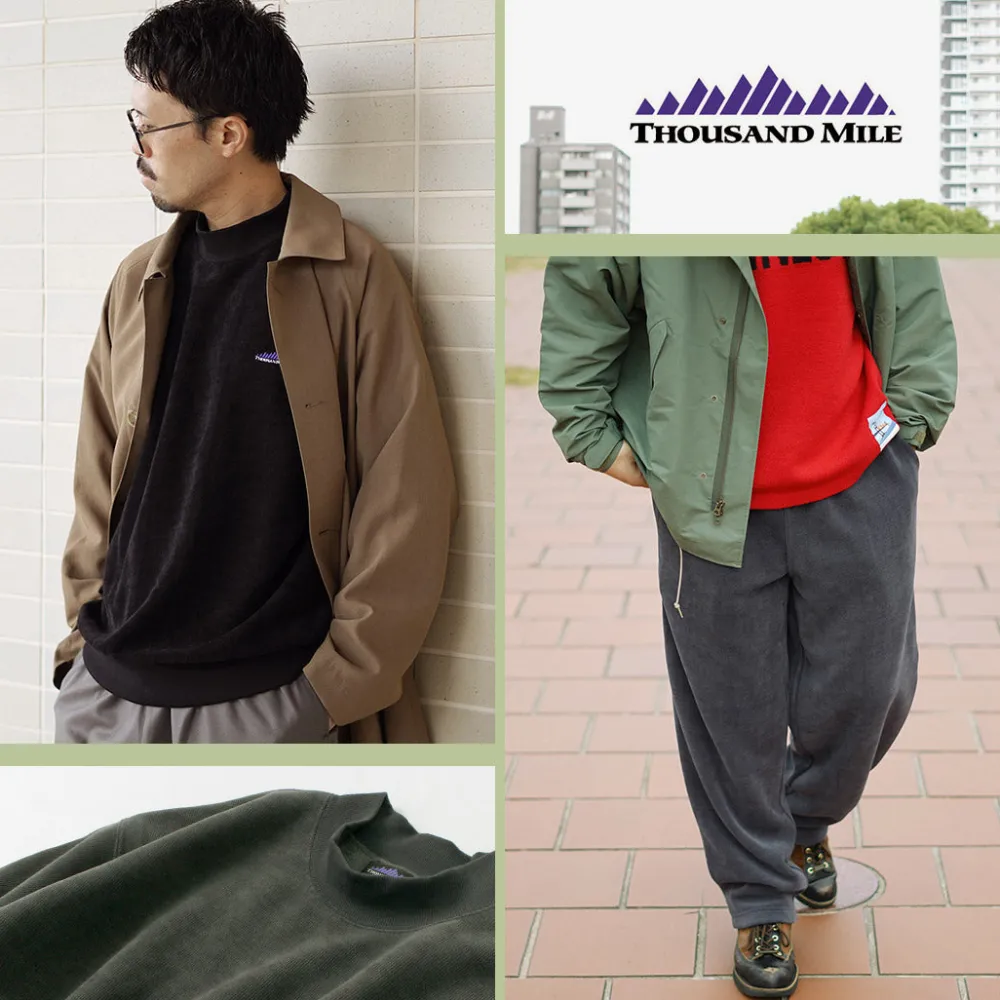 THOUSAND MILE Trousers|Sweatshirts^/ Knit Fleece Mock & Long Pants Setup