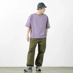 TIEASY T-Shirts^/ HDCS Big stripe boat-neck T-shirt