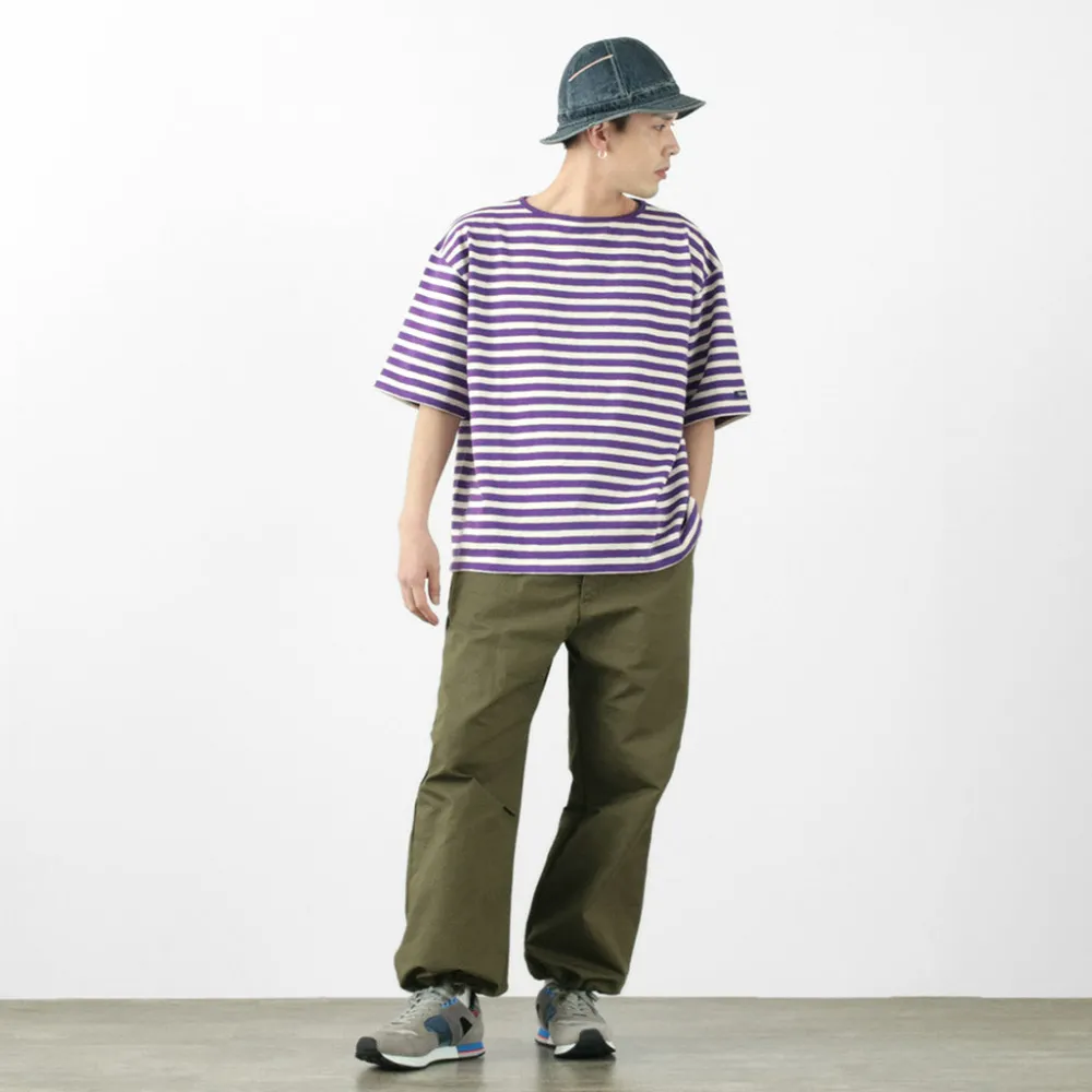 TIEASY T-Shirts^/ HDCS Big stripe boat-neck T-shirt