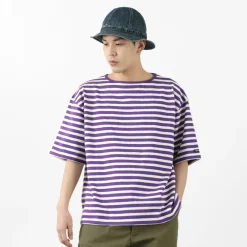 TIEASY T-Shirts^/ HDCS Big stripe boat-neck T-shirt