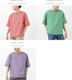 TIEASY T-Shirts^/ HDCS Big stripe boat-neck T-shirt