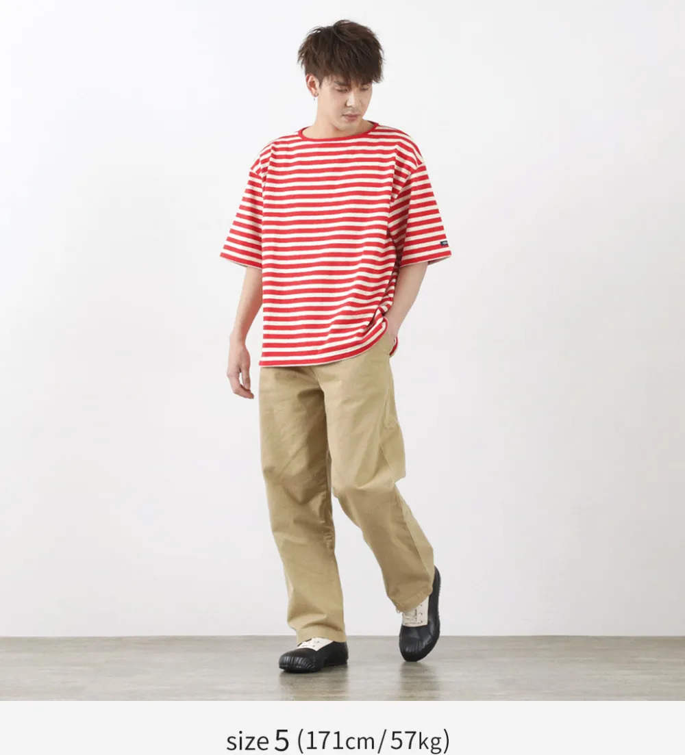 TIEASY T-Shirts^/ HDCS Big stripe boat-neck T-shirt