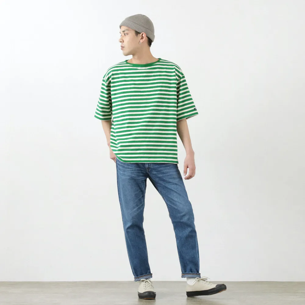 TIEASY T-Shirts^/ HDCS Big stripe boat-neck T-shirt