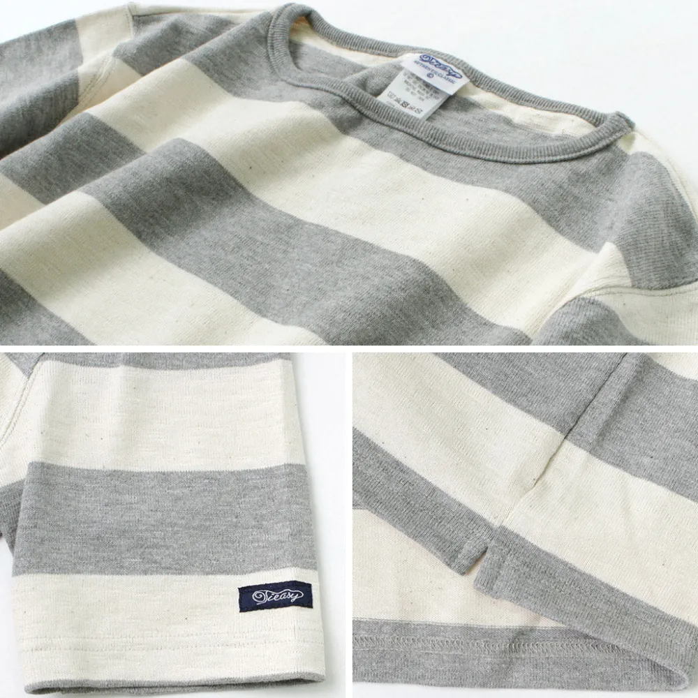 TIEASY T-Shirts^/ HDCS Boat neck S/S wide stripe basque shirt