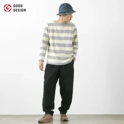 TIEASY T-Shirts^/ HDCS Boat neck wide stripe basque shirt