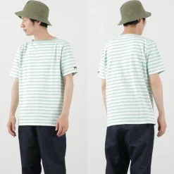 TIEASY T-Shirts^/ HDCS Boatneck Short Sleeve Striped Basque Shirt