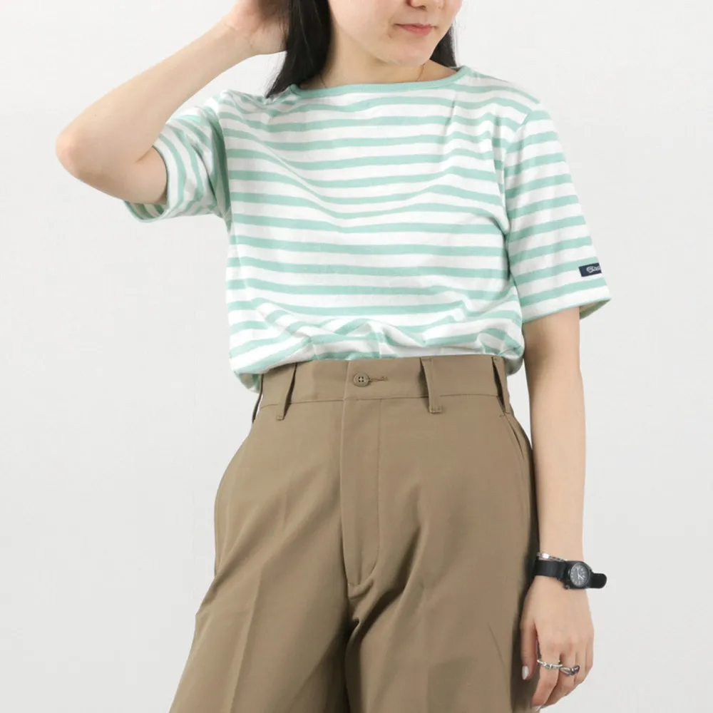 TIEASY T-Shirts^/ HDCS Boatneck Short Sleeve Striped Basque Shirt