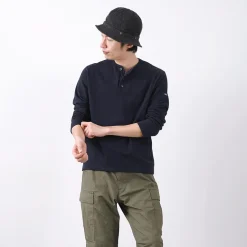 TIEASY T-Shirts^/ HDCS Henry neck long sleeve T-shirt