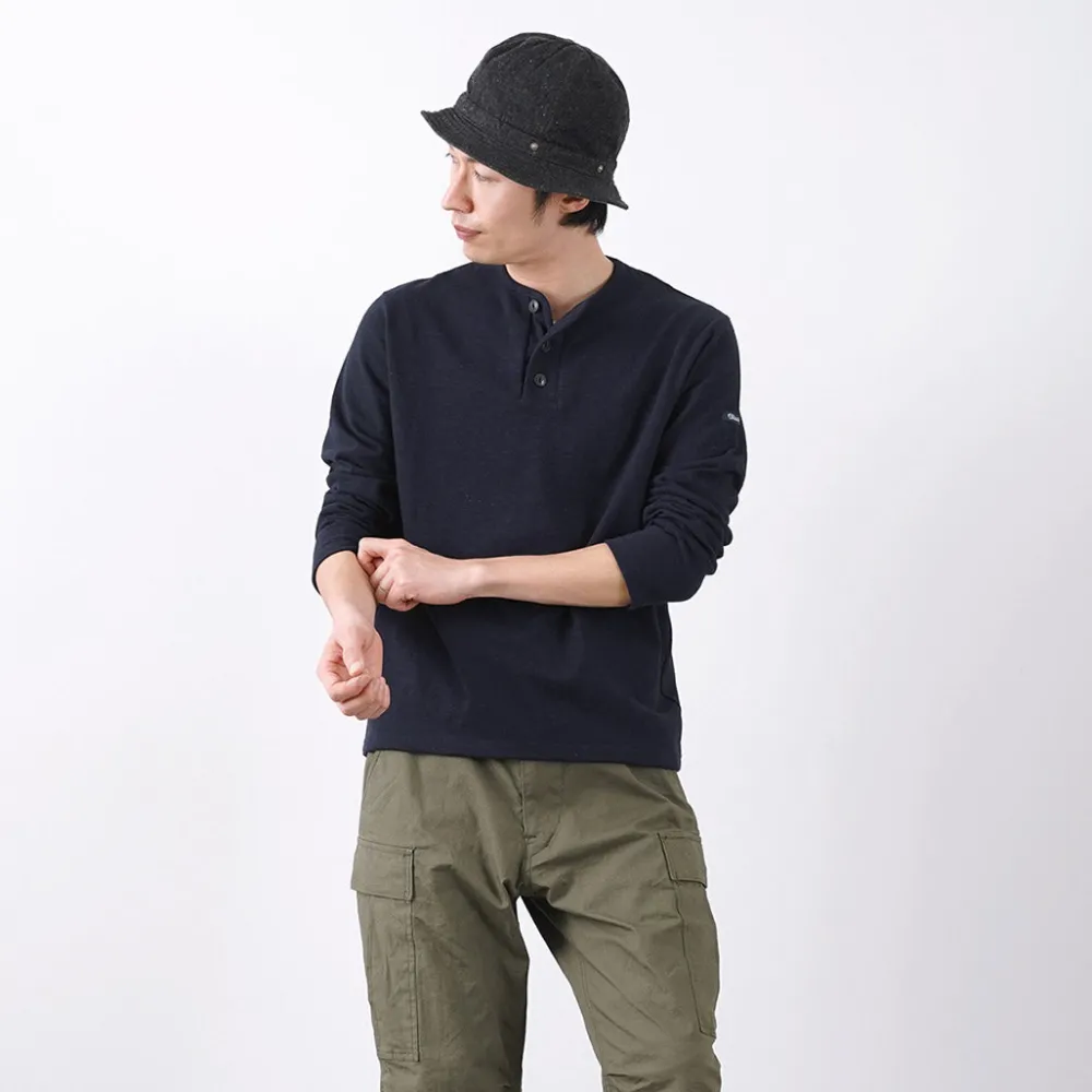 TIEASY T-Shirts^/ HDCS Henry neck long sleeve T-shirt