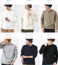 TIEASY T-Shirts^/ HDCS Henry neck long sleeve T-shirt