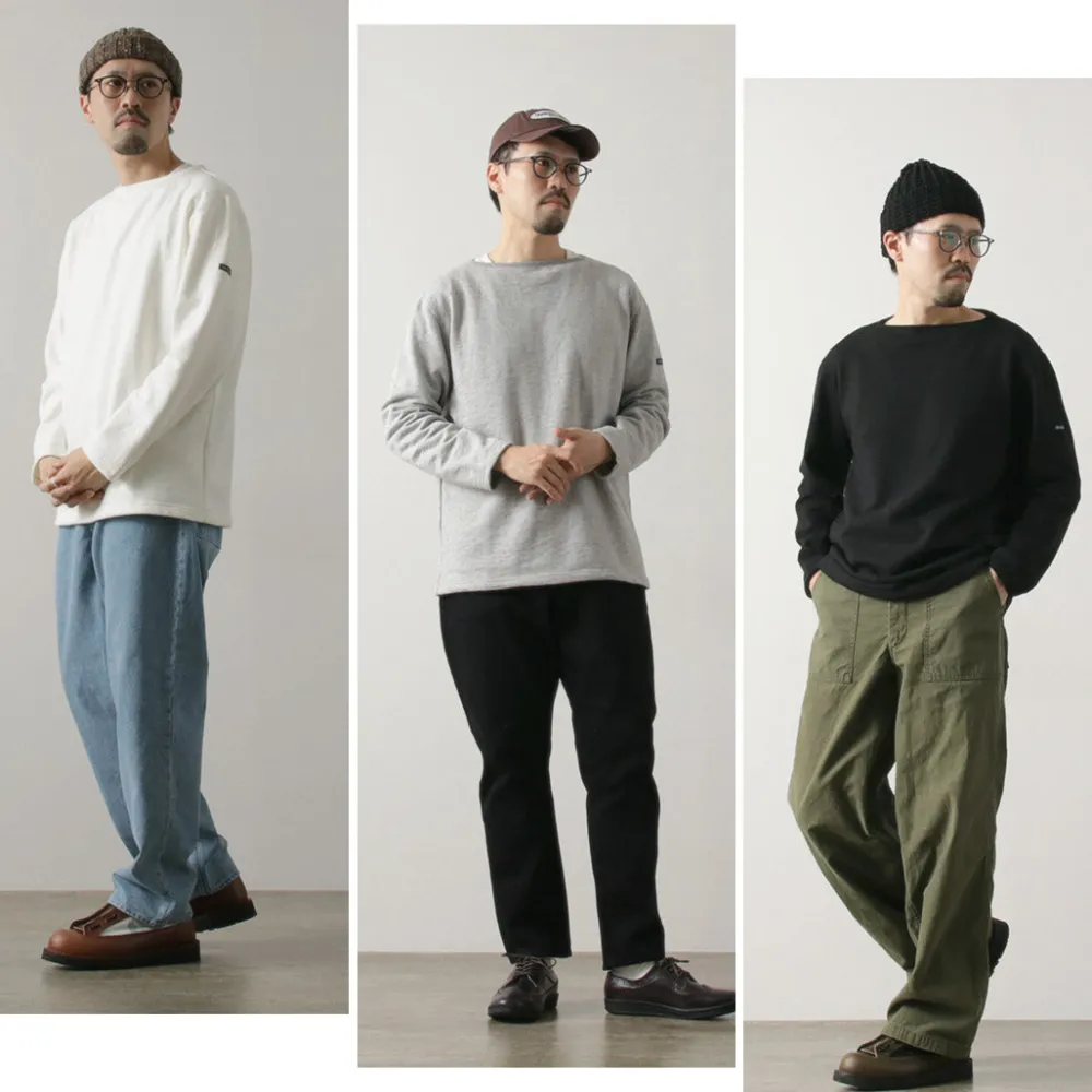 TIEASY Sweatshirts^/ HDCS Sweatshirt Boat Neck Basque Shirt