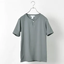 TIEASY T-Shirts^/ Summer Knits Henley Short Sleeve T-shirt