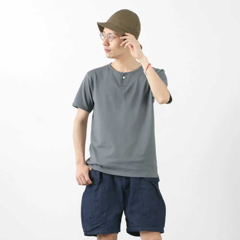 TIEASY T-Shirts^/ Summer Knits Henley Short Sleeve T-shirt